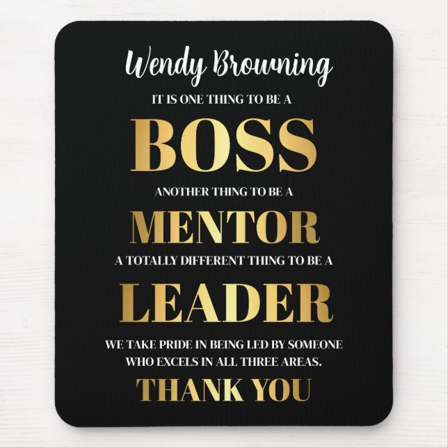 Gold Elegant Boss Wertungswoche Mousepad (Vorne)
