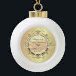 Gold Elegant Diamonds 50. Hochzeitstag Keramik Kugel-Ornament<br><div class="desc">Elegante goldblütige Wirbel 50. Hochzeitstag Schmuck.</div>