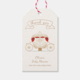 Gold Elegant Fairy Carriage Baby Shower Thank You Geschenkanhänger