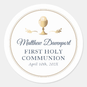 Gold Elegant First Communion Gunst Sticker