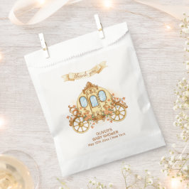 Gold Elegant Flower Prince Carriage Baby Shower  Geschenktütchen