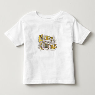 Gold Elegant Frohe Weihnachten Rustikal Vintage Kleinkind T-shirt