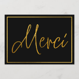 Gold Elegant Merci Custom Danke Cards Einladung