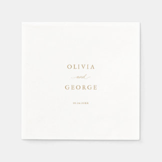 Gold Elegant Moderne Skriptkalligraphie Serviette