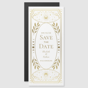 Gold Elegant Mystisches Tarotkarten Save the Date Magneteinladung