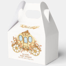 Gold Elegante Blumen Prinz Kutsche Baby Shower
