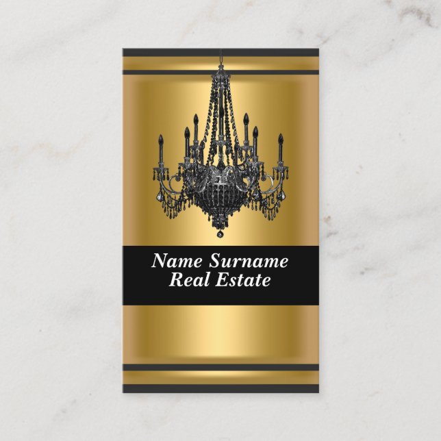 Gold Elegante Designer Business Card Visitenkarte (Vorderseite)