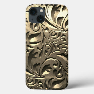 Gold elegante Gravur aus Metall abstrakt Case-Mate iPhone Hülle