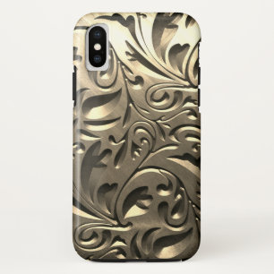 Gold elegante Gravur aus Metall abstrakt Case-Mate iPhone Hülle