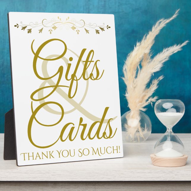 Gold Elegante Hochzeitsgeschenke & Karten Plaque-Z Fotoplatte (Seite)