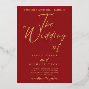 Gold Elegante Kalligraphie   Einladung zur Roten H