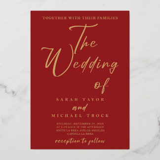 Gold Elegante Kalligraphie | Einladung zur Roten H