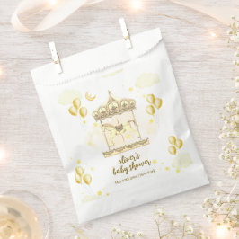 Gold Elegante Magical Balloon Carousel Baby Shower Geschenktütchen
