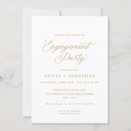 Gold Elegante Moderne kalligraphische Engagement P Einladung