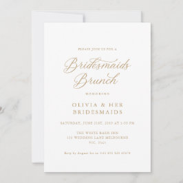Gold Elegante Moderne Script Bridesmaids Brunch Einladung