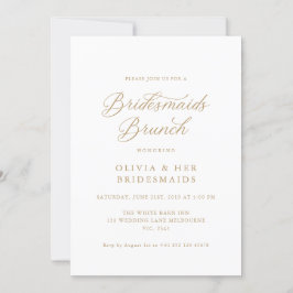 Gold Elegante Moderne Script Bridesmaids Brunch Einladung