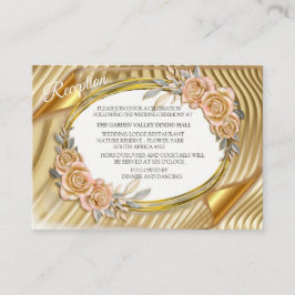 Gold Elegante Ripple Effect & Rose Blätter und Vog Begleitkarte