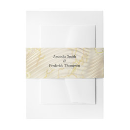 Gold Elegante Ripple Effect & Rose Blätter und Vog Einladungsbanderole