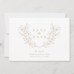 Gold Elegante Simple Cherry Blooming Blossom Kranz Save The Date
