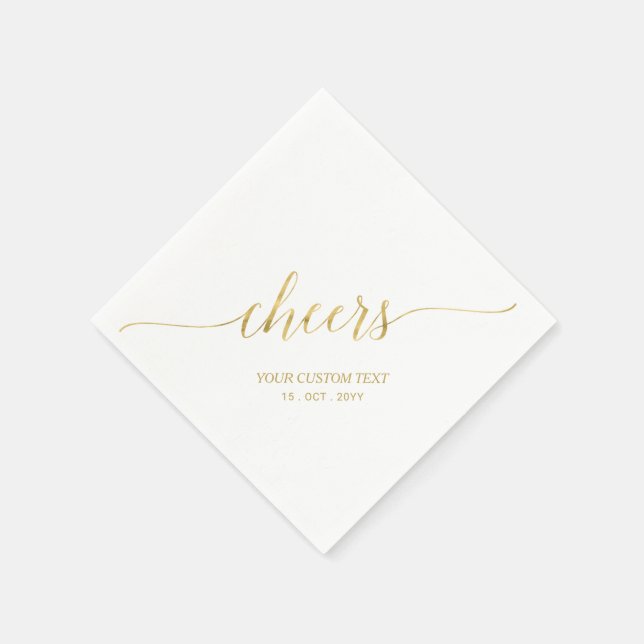 Gold | Elegante stilvolle Briefing Cheers Event Serviette (Ecke)