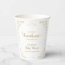 Gold Elegante Sweetheart Valentine Baby Shower Pappbecher