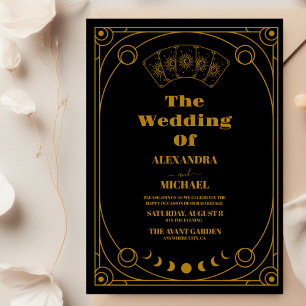 Gold Elegante Tarot-Karten-Hochzeit Einladung