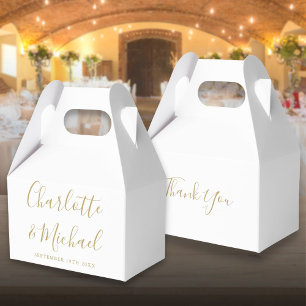 Gold Elegante Unterschrift Schrift Hochzeit Geschenkschachtel