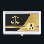 Gold Eleganter Anwalt Visitenkarten Etui<br><div class="desc">Berufliche Visitenkartenhalter für Sie bereit, um Ihre persönlichen Wünsche zu erfüllen. ✔ Hinweis: Nicht alle Vorlagenbereiche müssen geändert werden. 📌 Wenn Sie weitere Anpassungen benötigen, klicken Sie bitte auf den Button "Weitere Anpassungen vornehmen" oder "Design anpassen oder bearbeiten" und verwenden Sie unser Designwerkzeug, um die Größe, den Rotation, die Textfarbe,...</div>