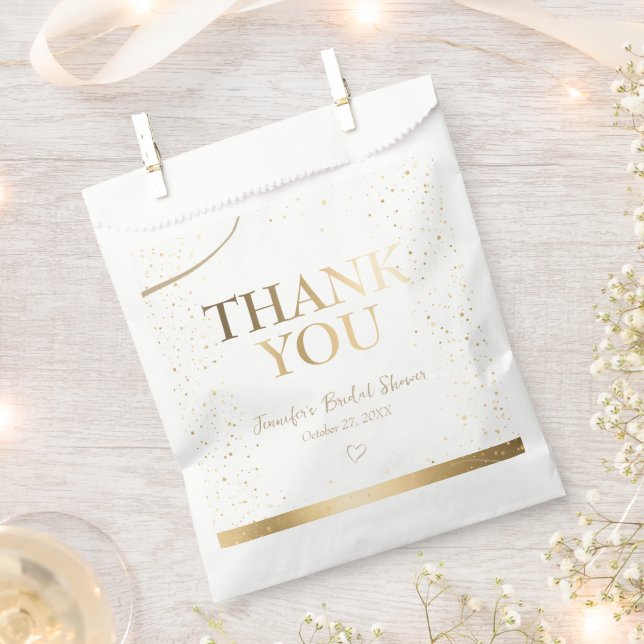 Gold Elegantes Brautparty Vielen Dank Geschenktütchen (Ausgeschnitten)
