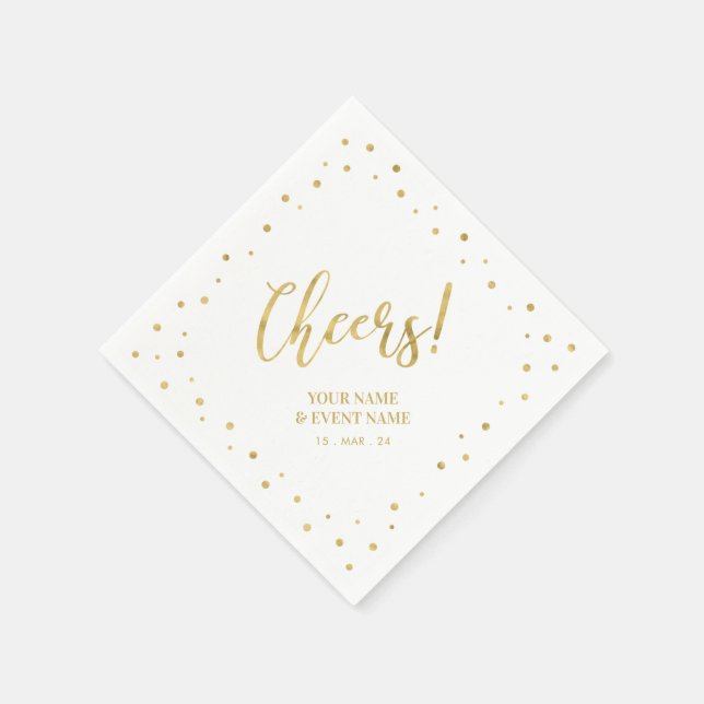 Gold Elegantes Classic Cheers Jedes Anlasses Party Serviette (Ecke)
