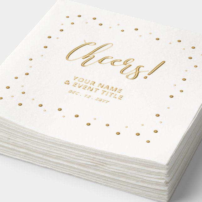 Gold Elegantes klassisches Personalisiertes Party Servietten Mit Folie (Ausschnitt)
