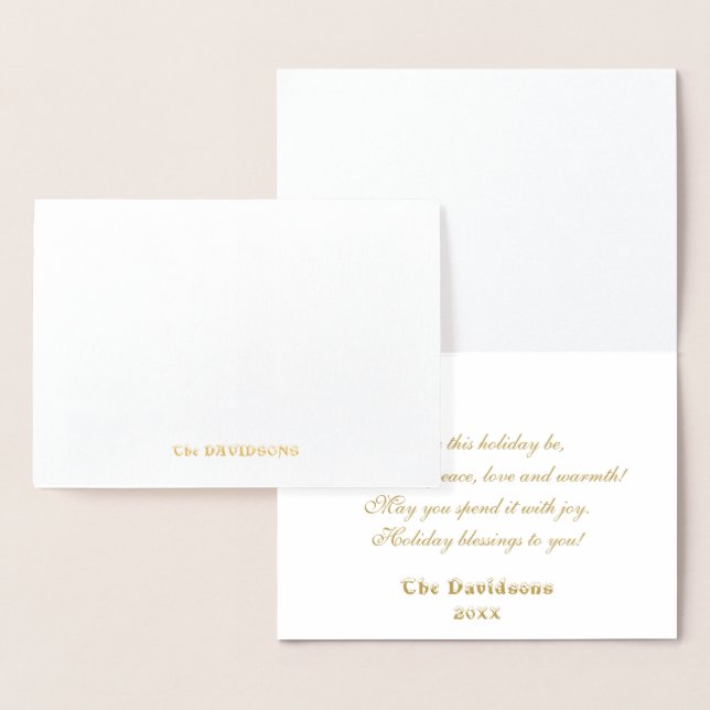 Gold Elegantes WeihnachtsMERRY und BRIGHT Monogram Folienkarte (Anzeige)