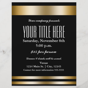 Gold Eleganz Glamour Event Flyer Poster