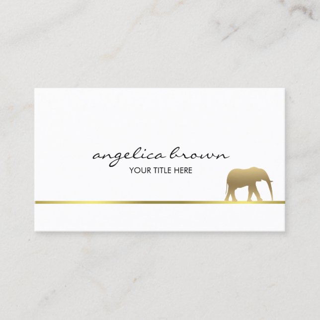 Gold Elephant Business Card Visitenkarte (Vorderseite)
