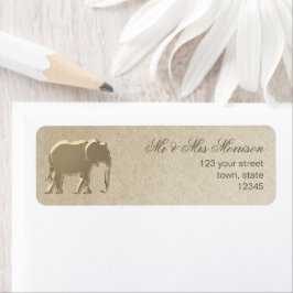 Gold Elephant Craft Paper Wedding Rücksendeadresse
