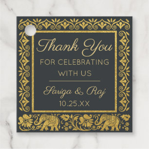 Gold Elephant & Lotus Wedding Return Geschenk Gefa Geschenkanhänger