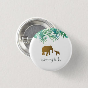 Gold Elephant Mommy zu Kinderdusche Button