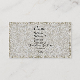 Gold Embossed Look Damask Business Card Visitenkarte
