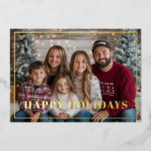 Gold Embossed Striping Christmas Folien Feiertagskarte
