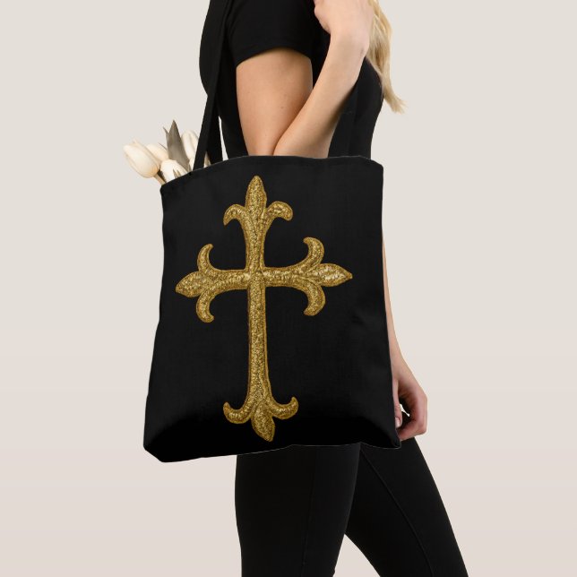 Gold Embroidered Look Cross Front and Back French (Von Nahem)