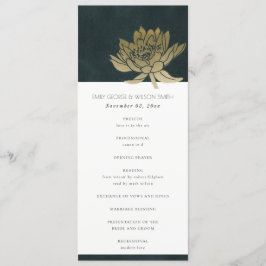 GOLD EMERALD GREEN LOTUS WEDDING CEREMONY PROGRAMM