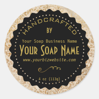 Gold Ephemera Vintag Soap Product Label Runder Aufkleber