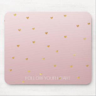 Gold erröten rosa Ombre Herzen Mousepad