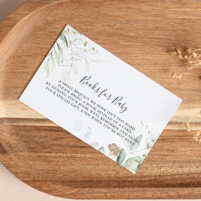 Gold Eucalyptus Baby Shooting Book Request Begleitkarte (Von Creator hochgeladen)