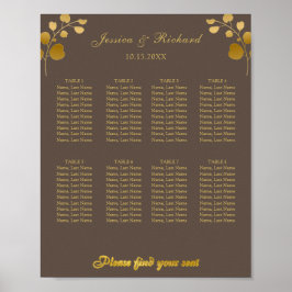 Gold Eukalyptus 8 Tables Seekartenzeichen Poster