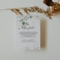 Gold Eukalyptus Calligraphy Wedding wünscht well