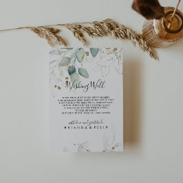 Gold Eukalyptus Calligraphy Wedding wünscht well Begleitkarte