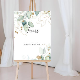 Gold-Eukalyptus-Kalligrafie-Geschenk-Schild Poster
