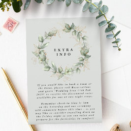 Gold Eukalyptus Wreath Green Sea Glass Details Begleitkarte