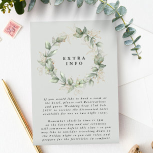 Gold Eukalyptus Wreath Green Sea Glass Details Begleitkarte